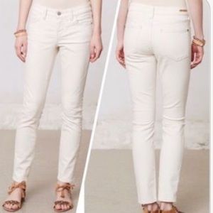 Pilcro and the Letterpress White Skinny Jeans size 26 32” inseam